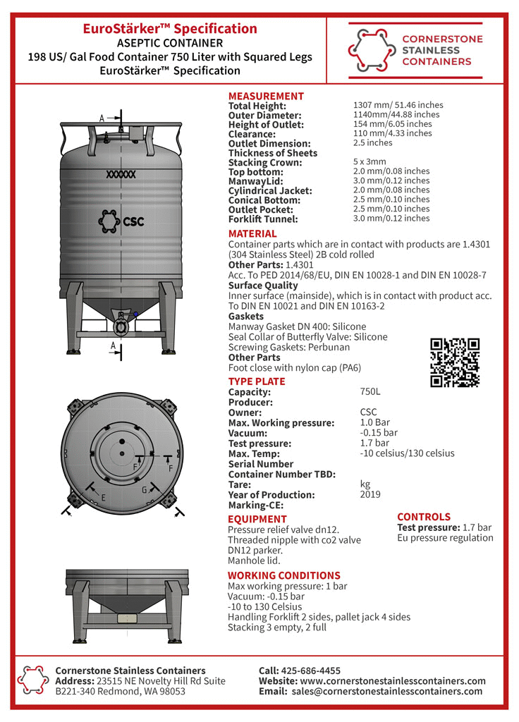 cornerstone stainless containers